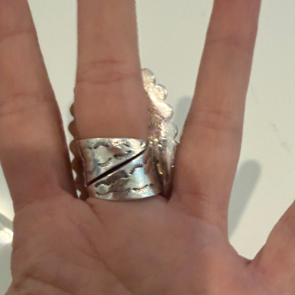 Sterling silver Turquoise Statement Ring adjustable aize - Picture 2 of 4